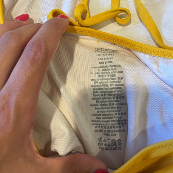VS PINK Yellow Open Back One Piece Bikini - Picture 3 of 6